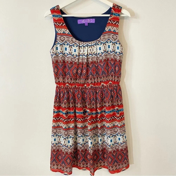 Jolie Boho Aztec Print Summer Dress Size 6 - Picture 3 of 17